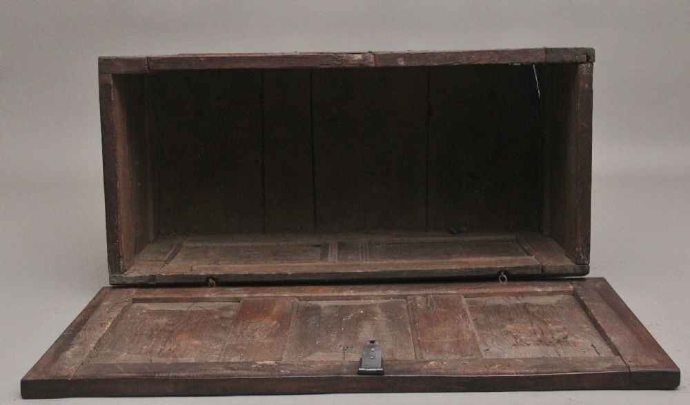 18th Century carved and inlaid oak coffer View XII