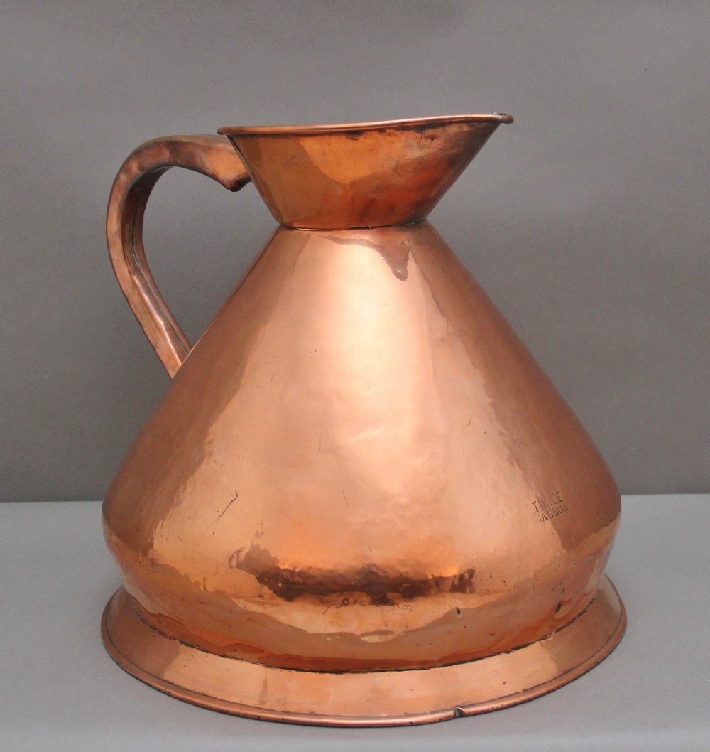 19th Century three gallon Copper Measuring Jug