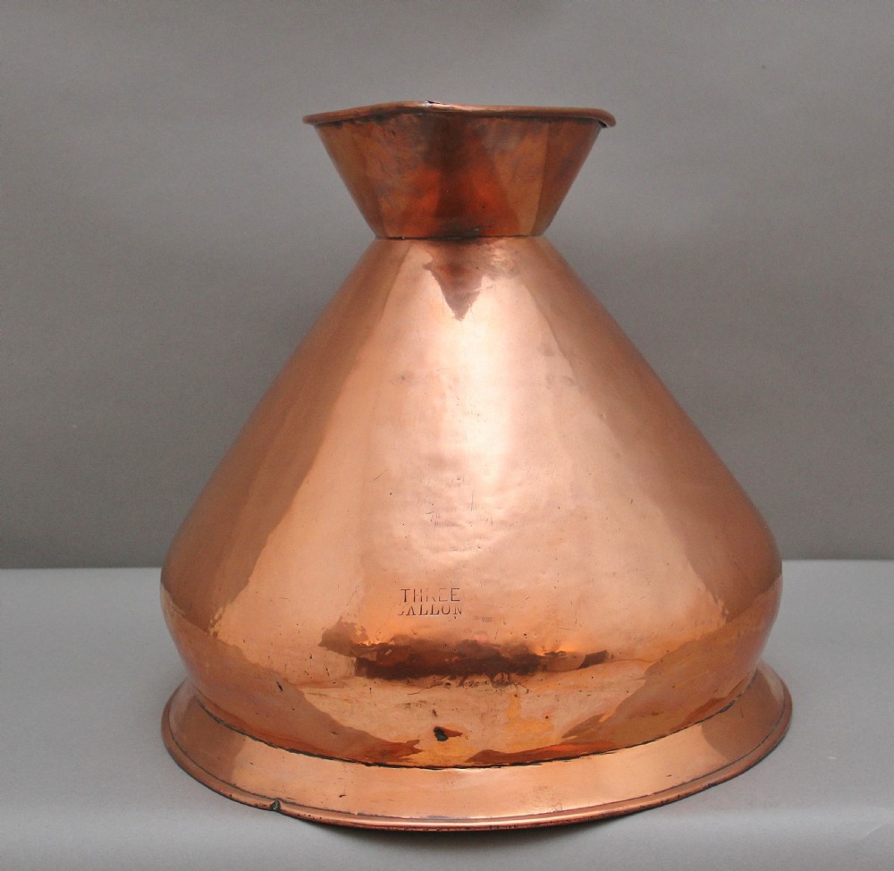 19th Century three gallon Copper Measuring Jug View VI