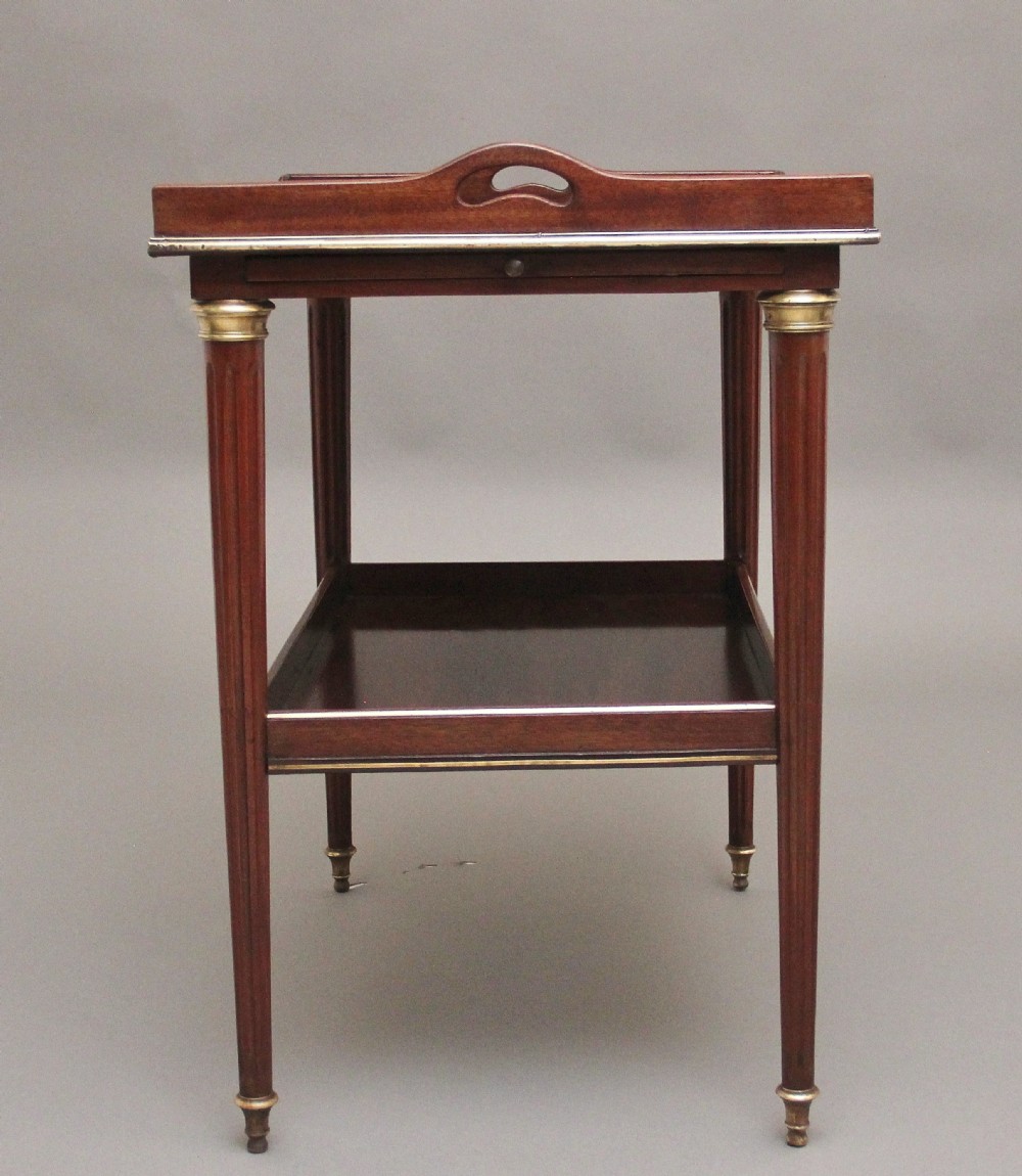 19th Century mahogany and brass inlaid occasional table View V