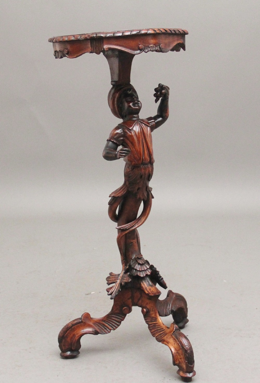 19th Century Italian carved walnut torcher