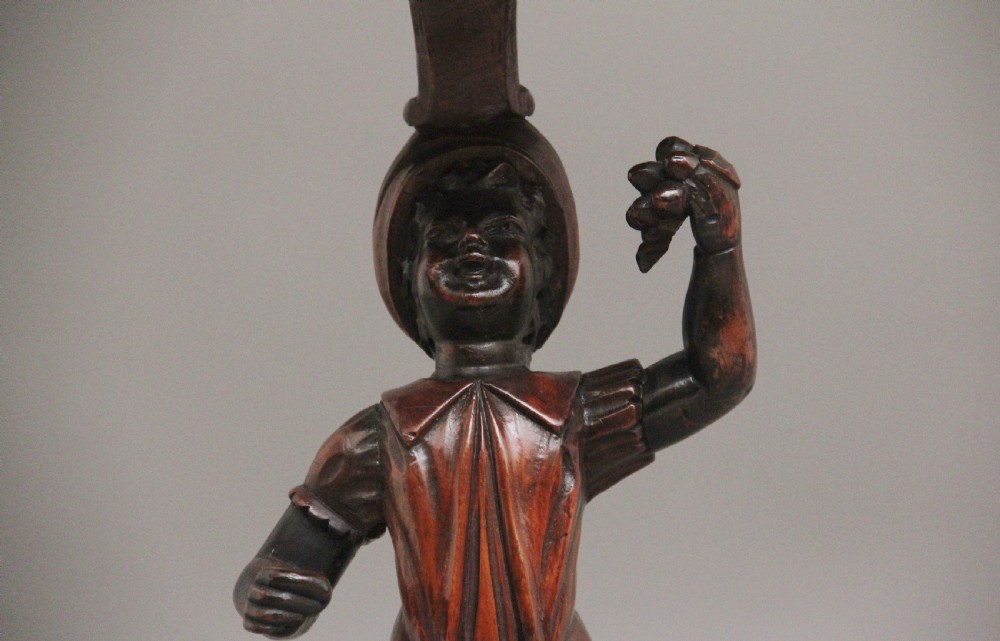 19th Century Italian carved walnut torcher View X