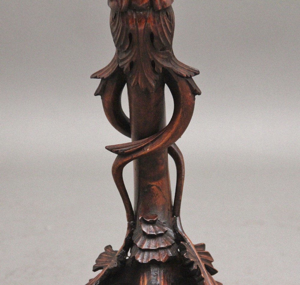 19th Century Italian carved walnut torcher View XI