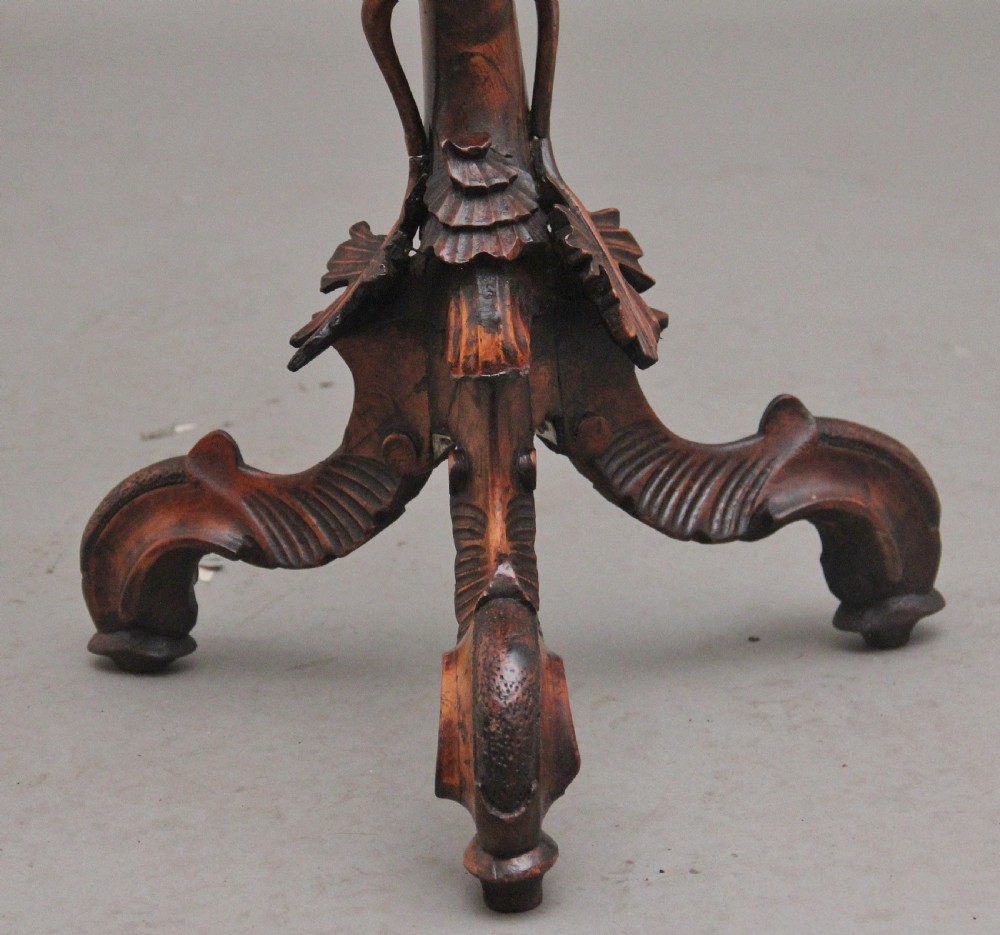 19th Century Italian carved walnut torcher View XII