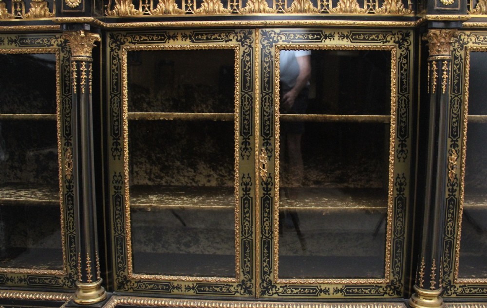 Large 19th Century ebonised and boulle credenza View III
