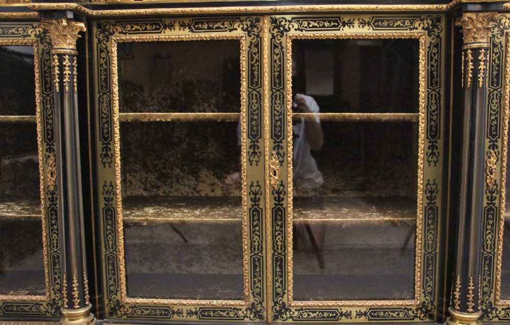 Large 19th Century ebonised and boulle credenza View IV