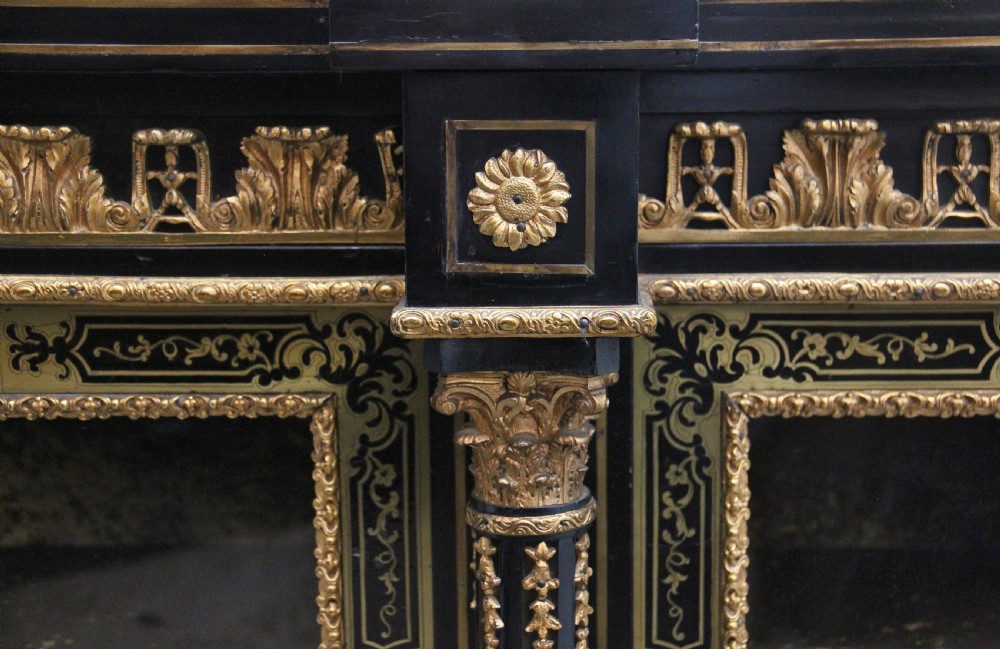Large 19th Century ebonised and boulle credenza View X