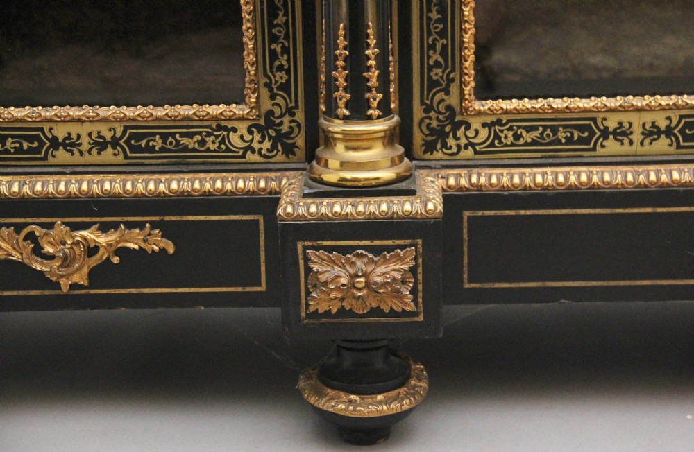 Large 19th Century ebonised and boulle credenza View XII