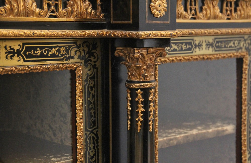Large 19th Century ebonised and boulle credenza View XIV