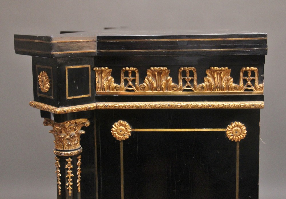 Large 19th Century ebonised and boulle credenza View XXII