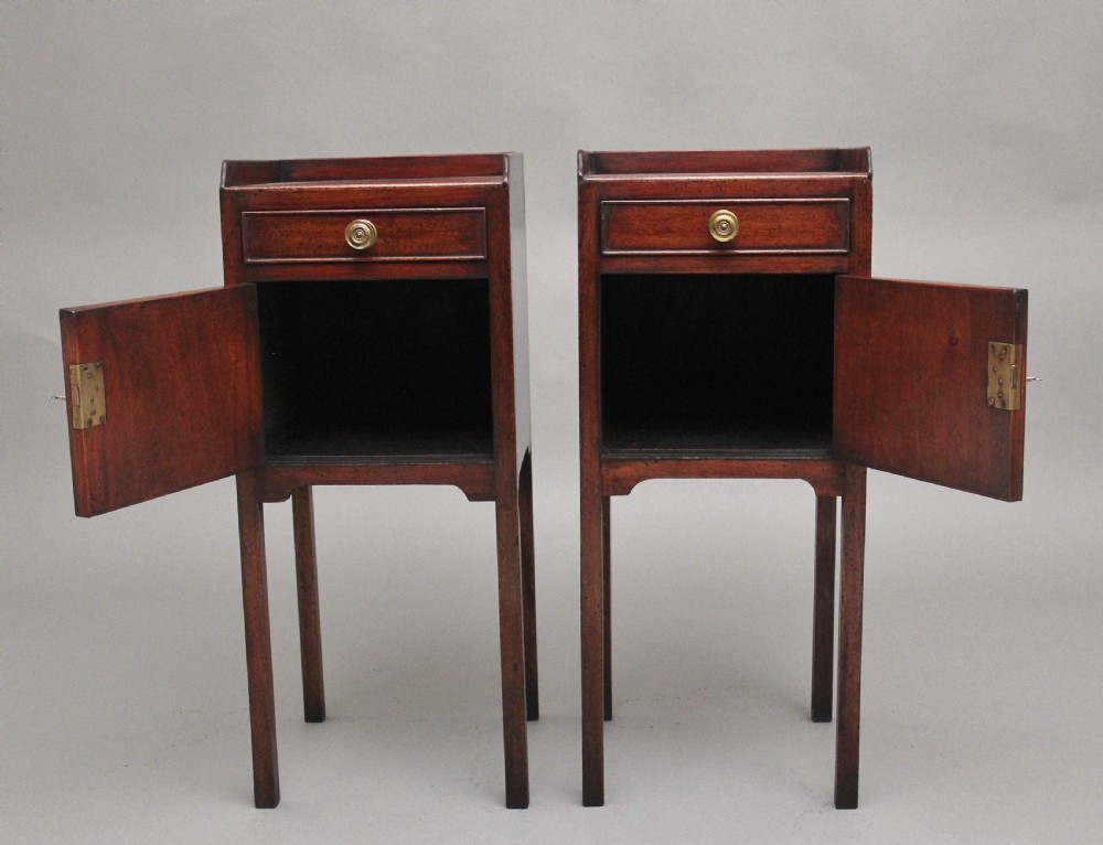 Pair early 20th Century mahogany bedside cabinets View IV