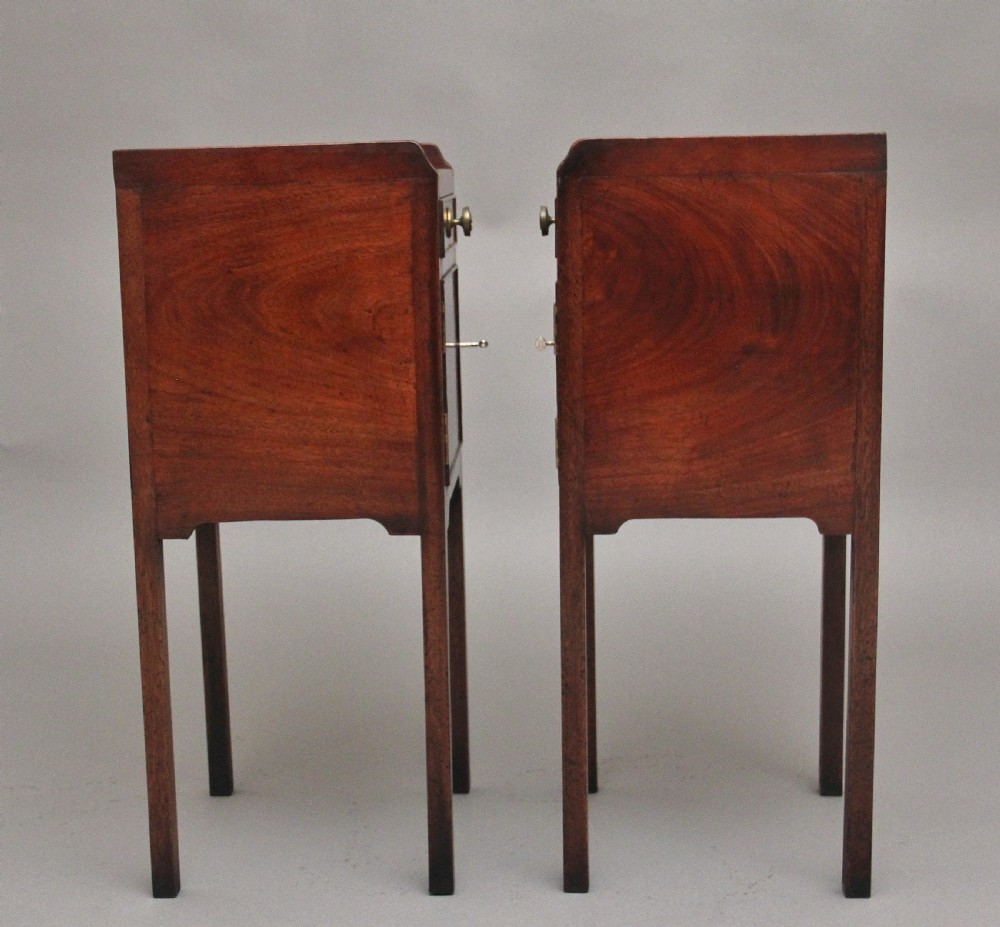 Pair early 20th Century mahogany bedside cabinets View VII