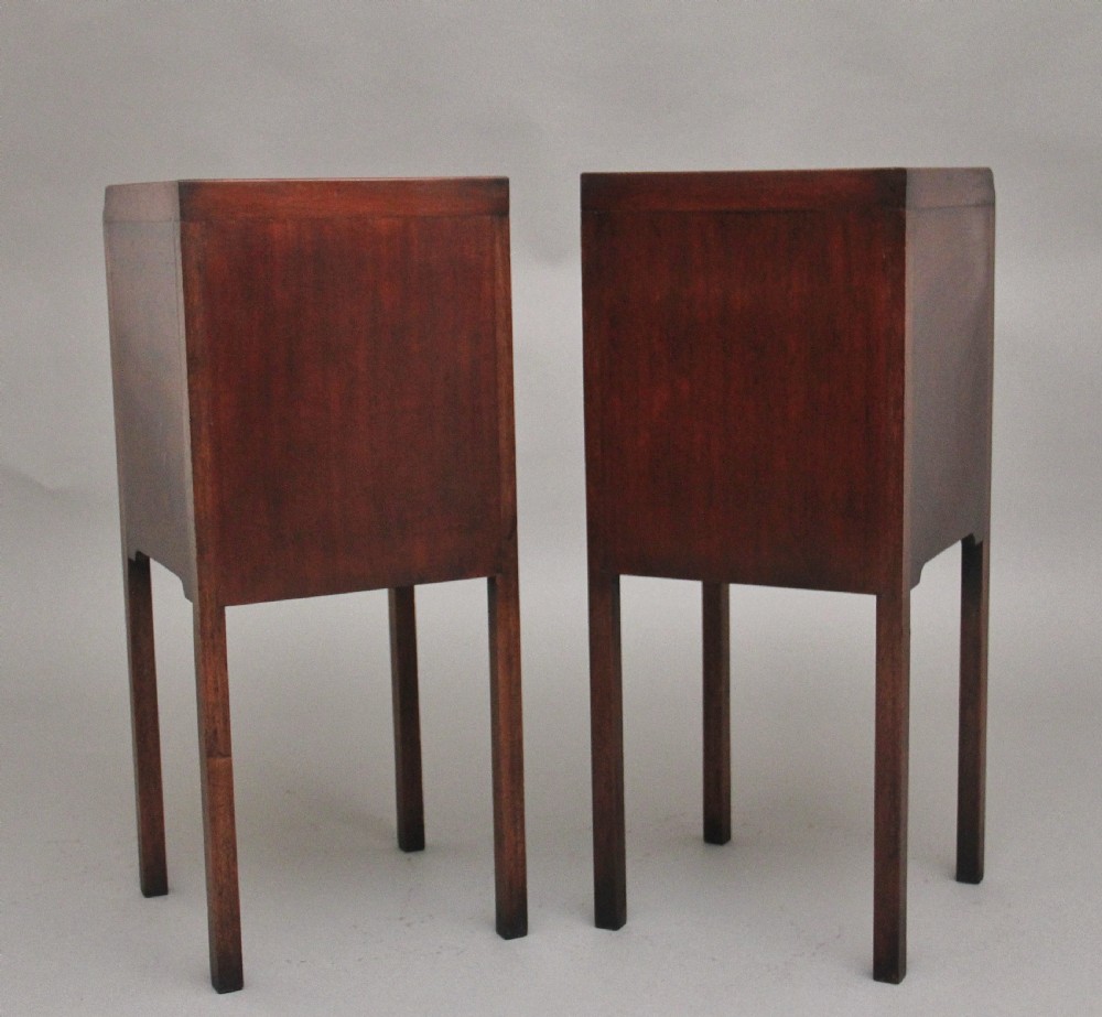 Pair early 20th Century mahogany bedside cabinets View VIII