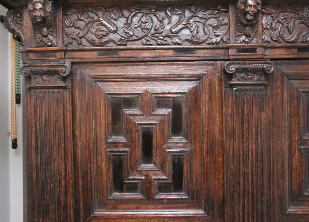 17th Century Flemish carved oak cupboard View III
