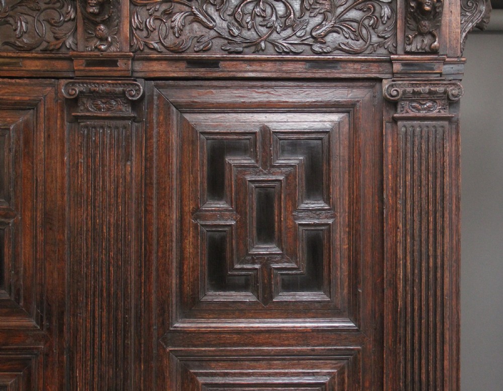 17th Century Flemish carved oak cupboard View V