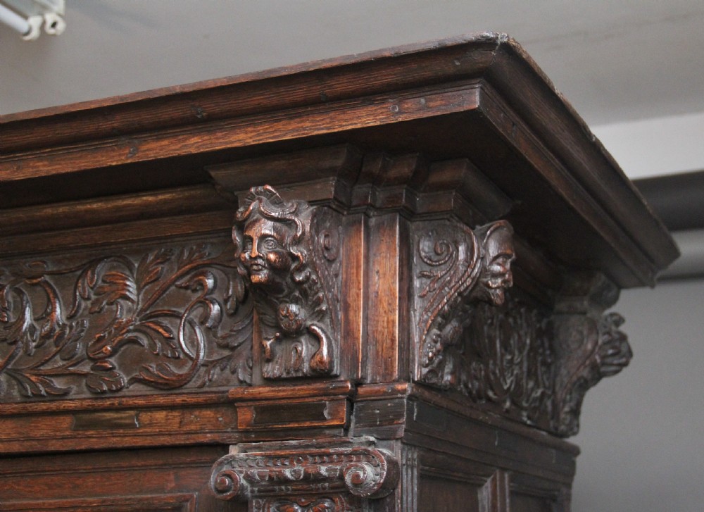 17th Century Flemish carved oak cupboard View VII
