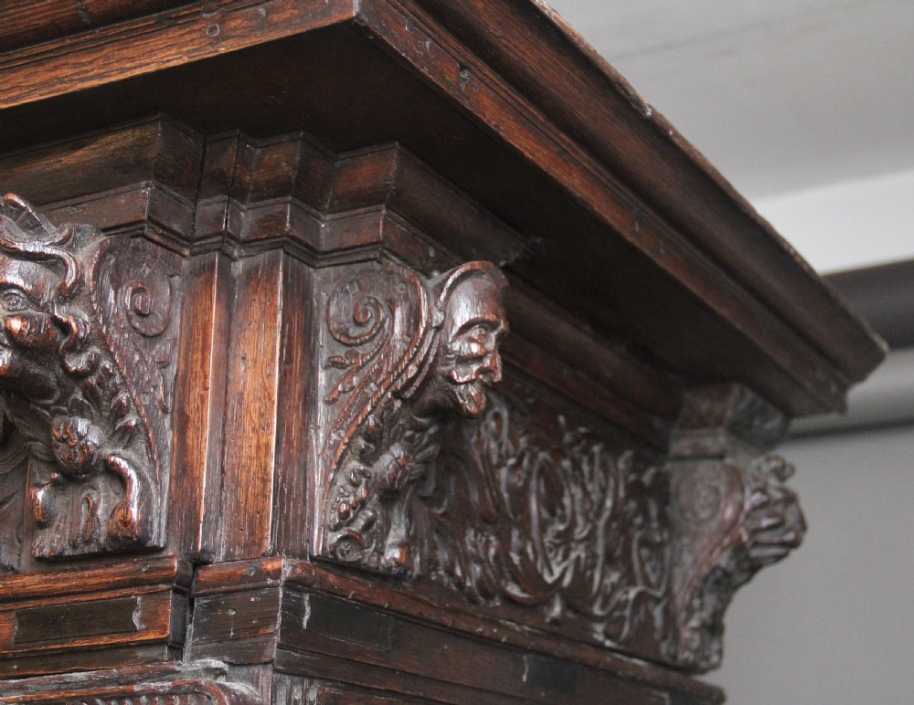 17th Century Flemish carved oak cupboard View VIII
