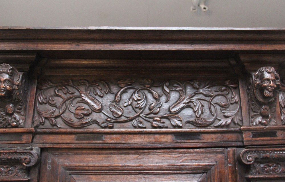 17th Century Flemish carved oak cupboard View XII