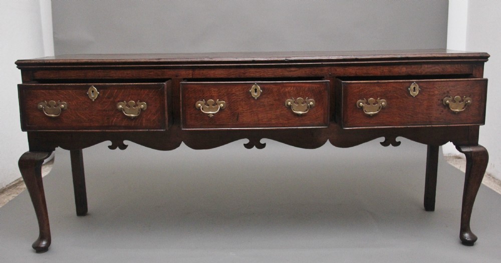 18th Century oak cabriole leg dresser base View II