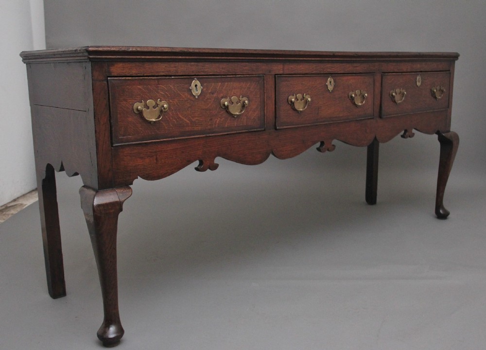 18th Century oak cabriole leg dresser base View V
