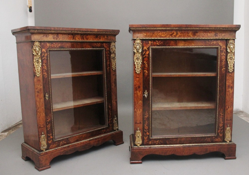 Pair of 19th Century walnut pier cabinets by Edwards & Roberts View IV