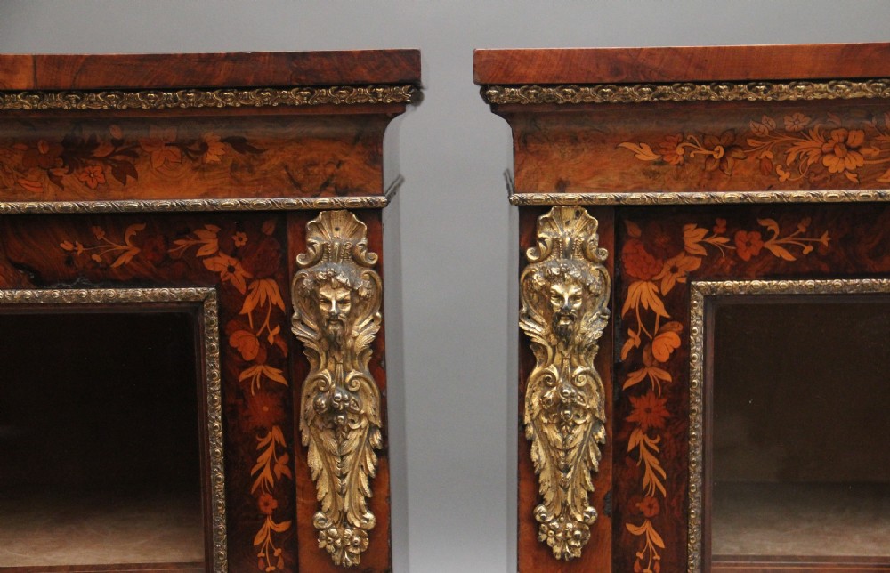 Pair of 19th Century walnut pier cabinets by Edwards & Roberts View X