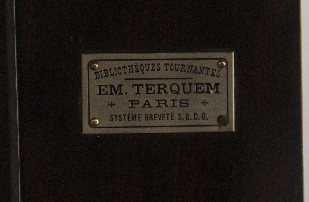 19th Century French mahogany and brass revolving bookcase View XIV