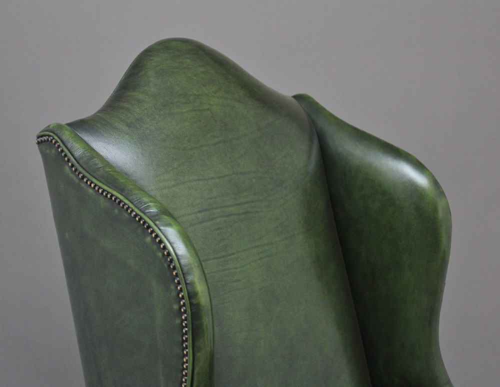 Large pair of early 20th Century walnut wingback armchairs  View VII