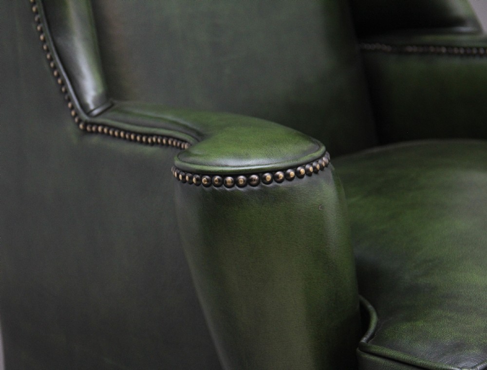 Large pair of early 20th Century walnut wingback armchairs  View X