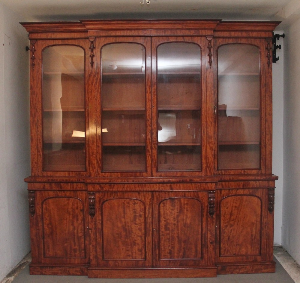 large 19th Century mahogany breakfront bookcase