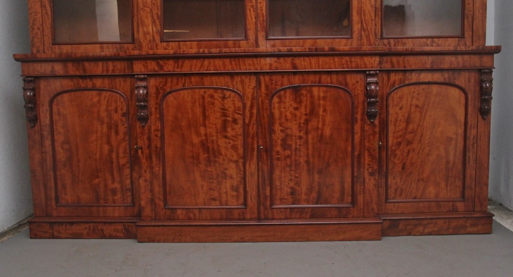 large 19th Century mahogany breakfront bookcase View IV
