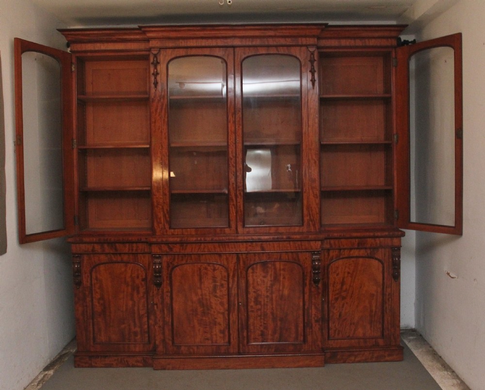 large 19th Century mahogany breakfront bookcase View V