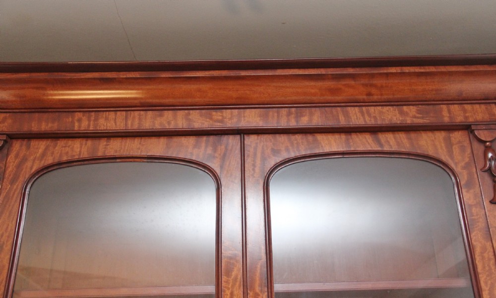 large 19th Century mahogany breakfront bookcase View XIV