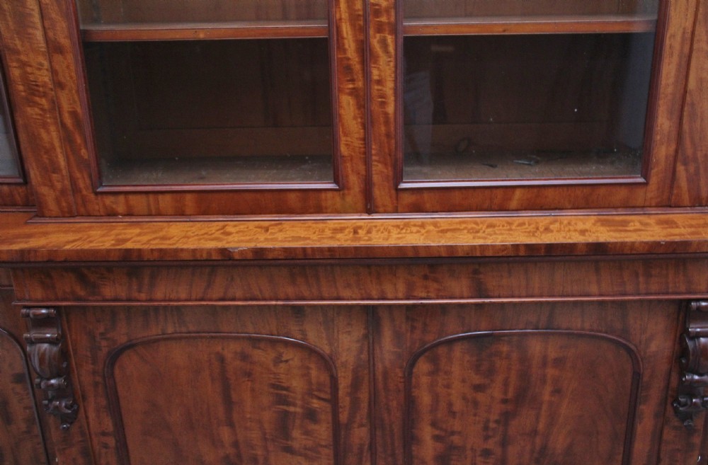 large 19th Century mahogany breakfront bookcase View XVI