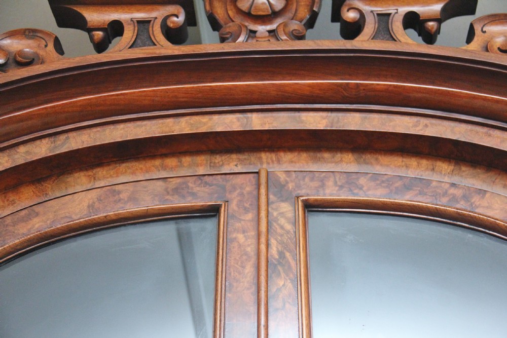 Fabulous quality 19th Century burr walnut bookcase View XIII