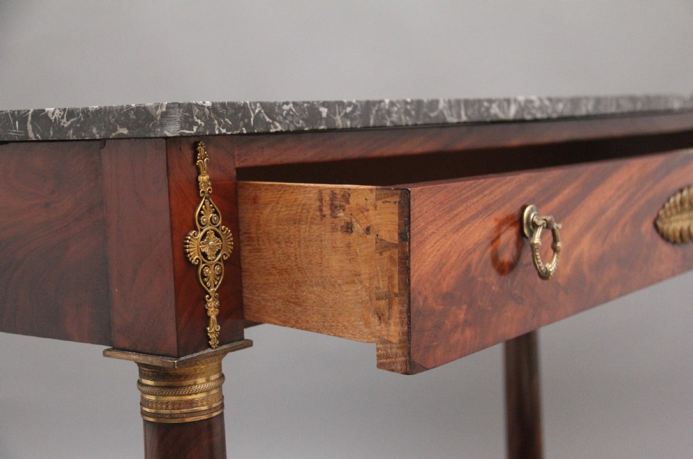 19th Century marble top mahogany console table View III