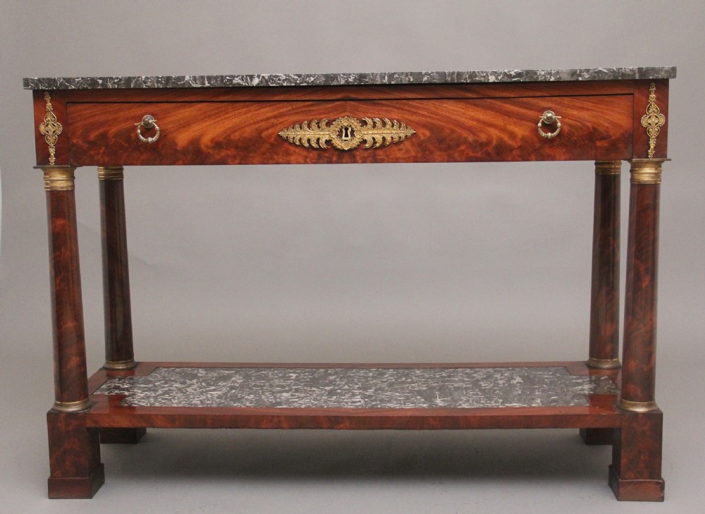 19th Century marble top mahogany console table View IV