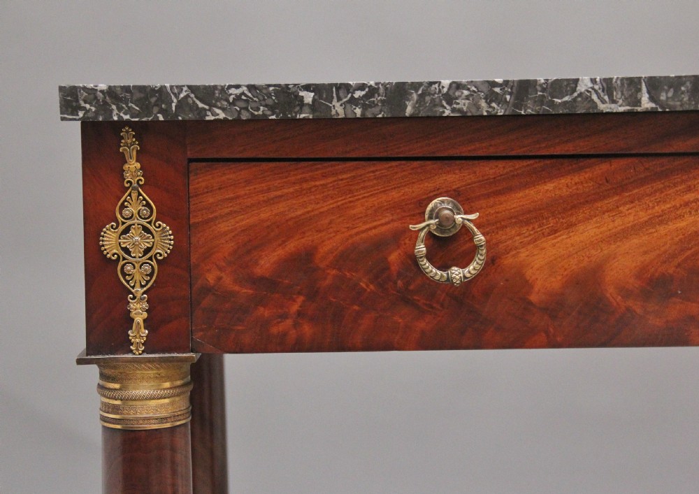 19th Century marble top mahogany console table View VI