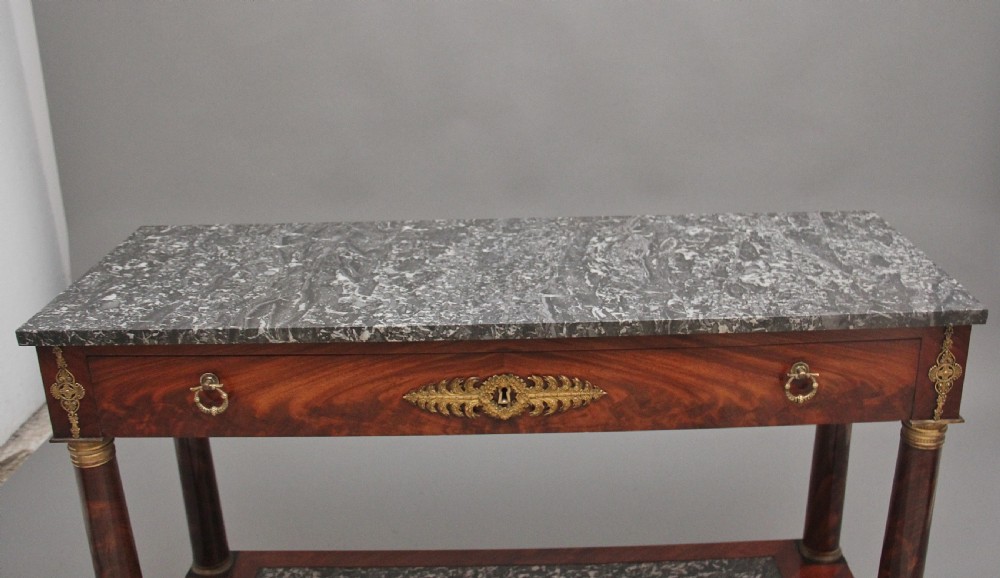 19th Century marble top mahogany console table View VIII