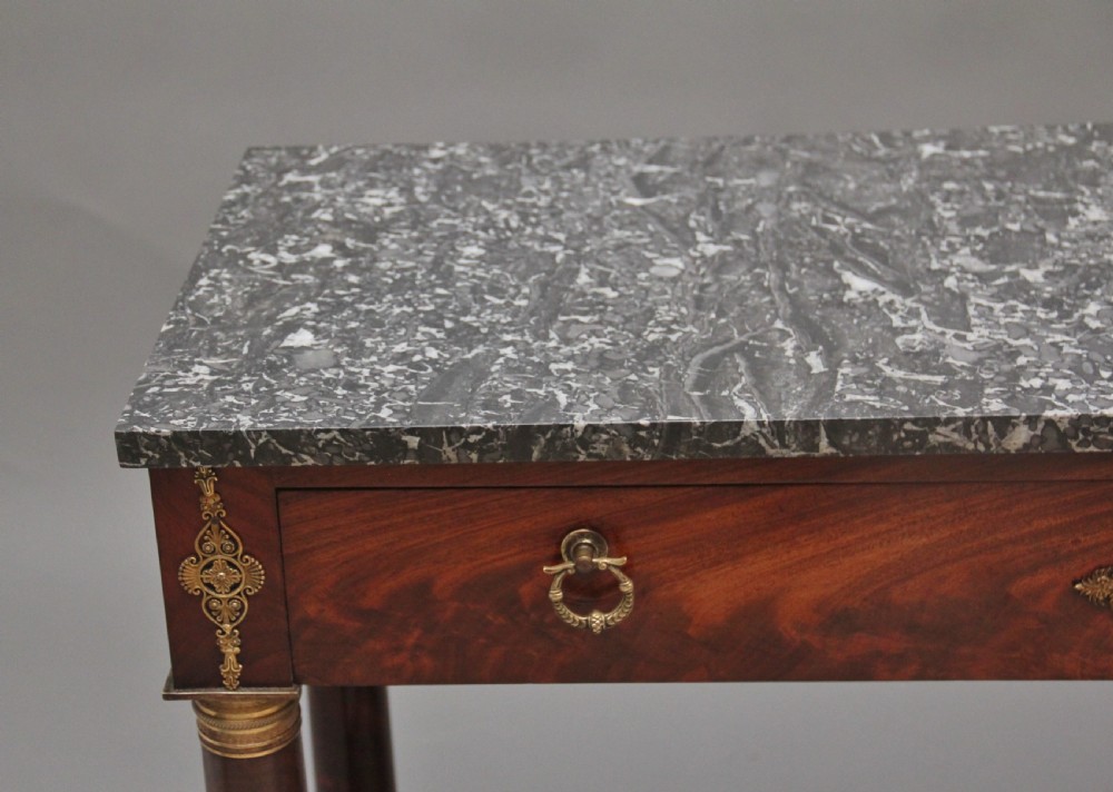 19th Century marble top mahogany console table View IX