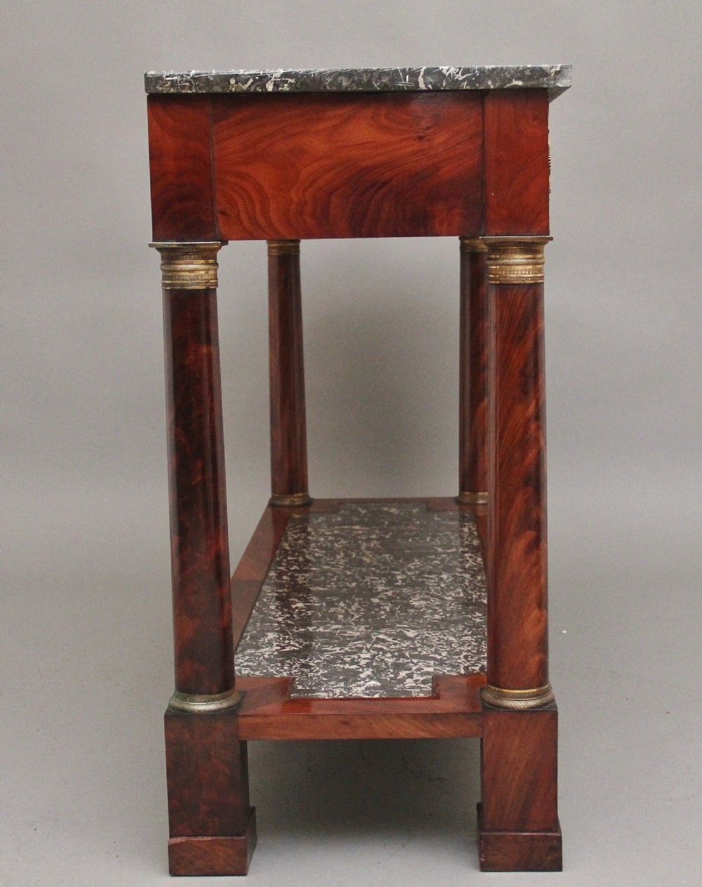 19th Century marble top mahogany console table View X