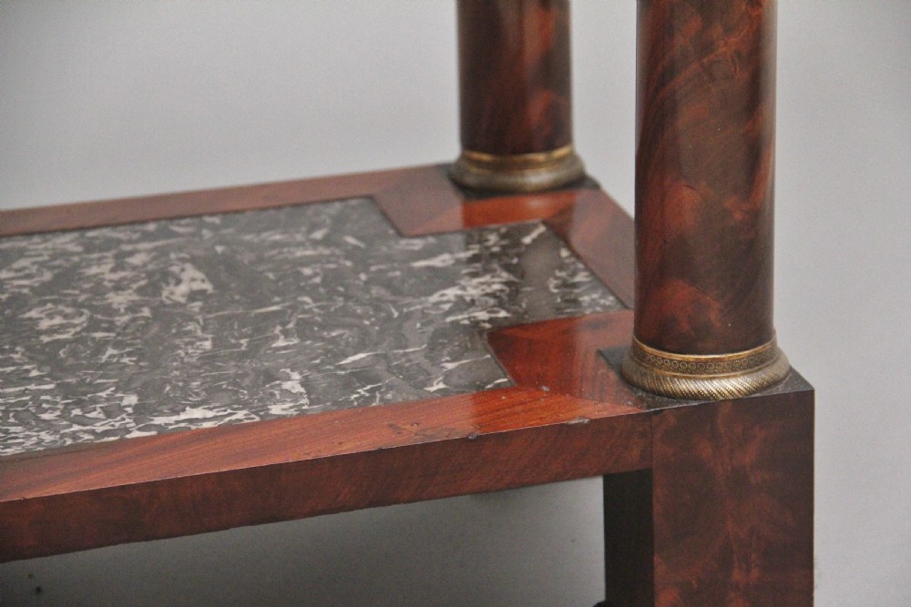 19th Century marble top mahogany console table View XVI