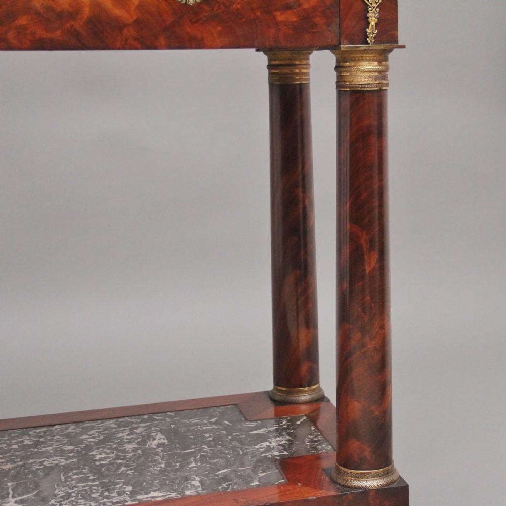 19th Century marble top mahogany console table View XVII