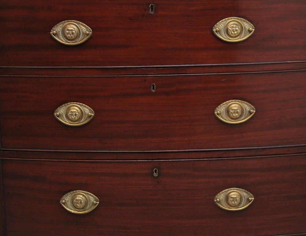 Early 19th Century Georgian mahogany bowfront chest View III