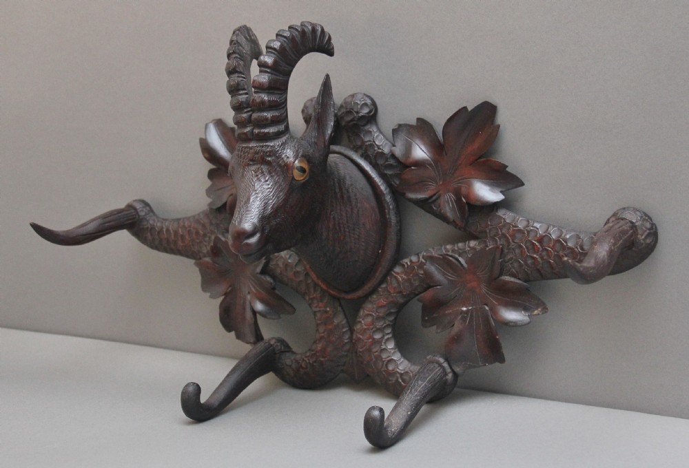 19th Century black forest carved coat rack View V