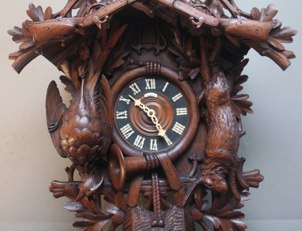 19th Century black forest walnut cuckoo clock View II
