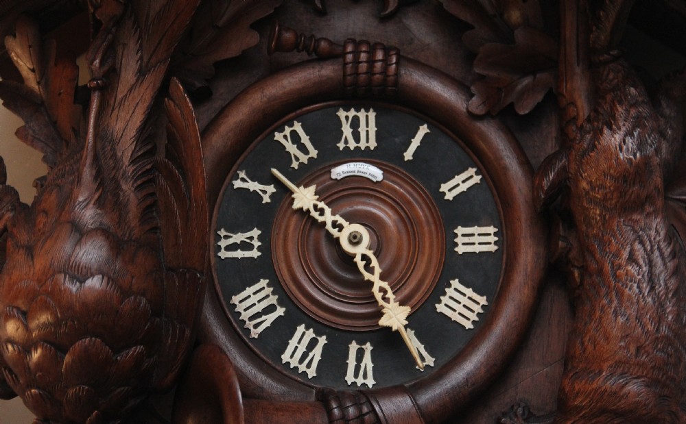 19th Century black forest walnut cuckoo clock View III