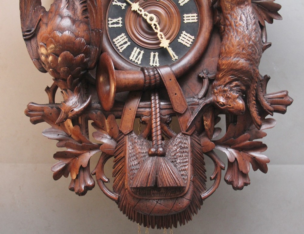 19th Century black forest walnut cuckoo clock View IX