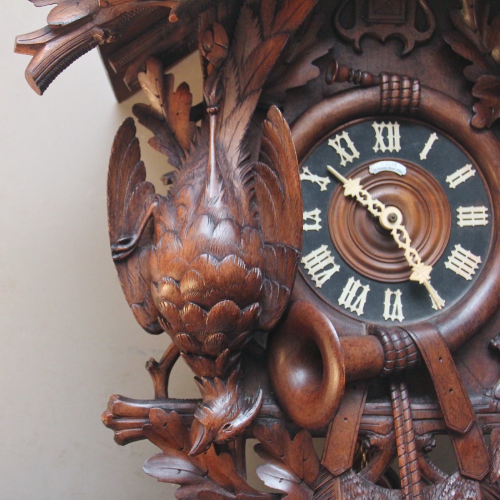 19th Century black forest walnut cuckoo clock View X