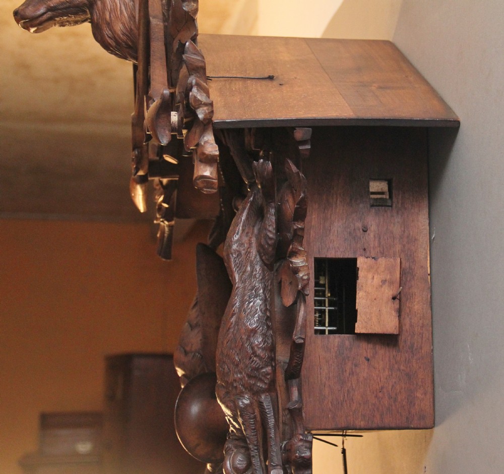 19th Century black forest walnut cuckoo clock View XIV